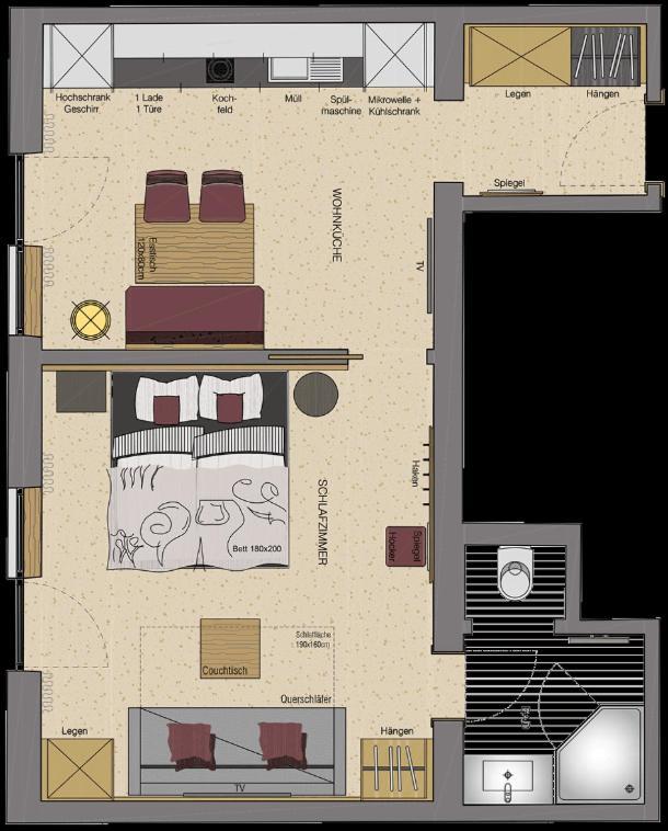Appartement met 1 Slaapkamer en een Balkon